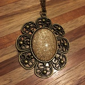Golden Flower Pendant Necklace